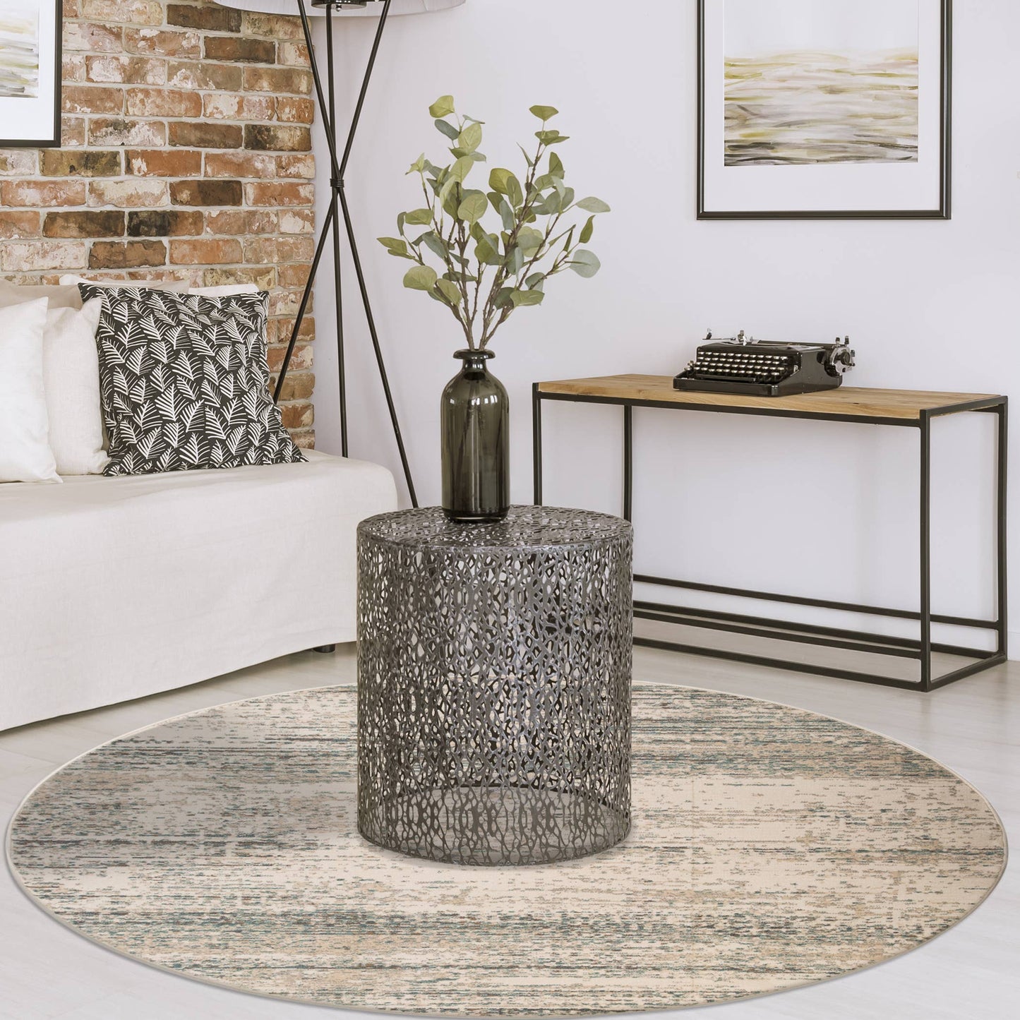 Alpine Grace Ivory Striped Area Rug