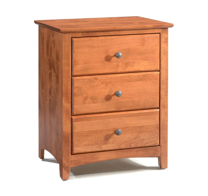 Alder Shaker 3 Drawer Wide Nightstand