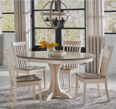 Mary Pedestal & Alex Chair Dining Set