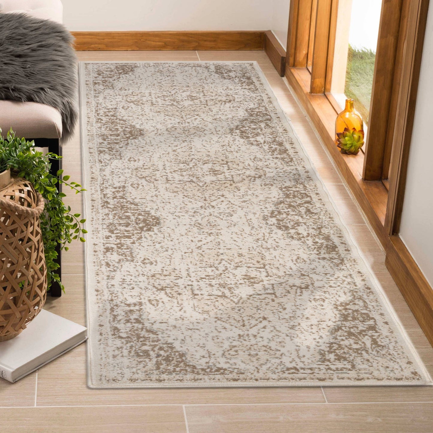 Alpine Imara Light Cream Medallion Area Rug